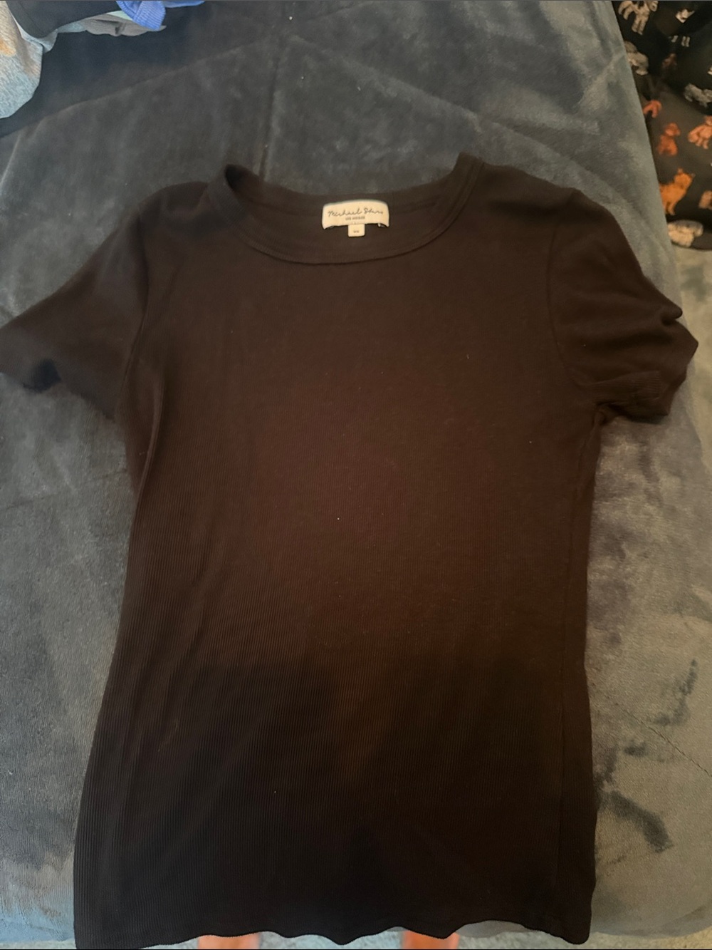 Michael stars rico Black Ribbed Crewneck Tee xs used once